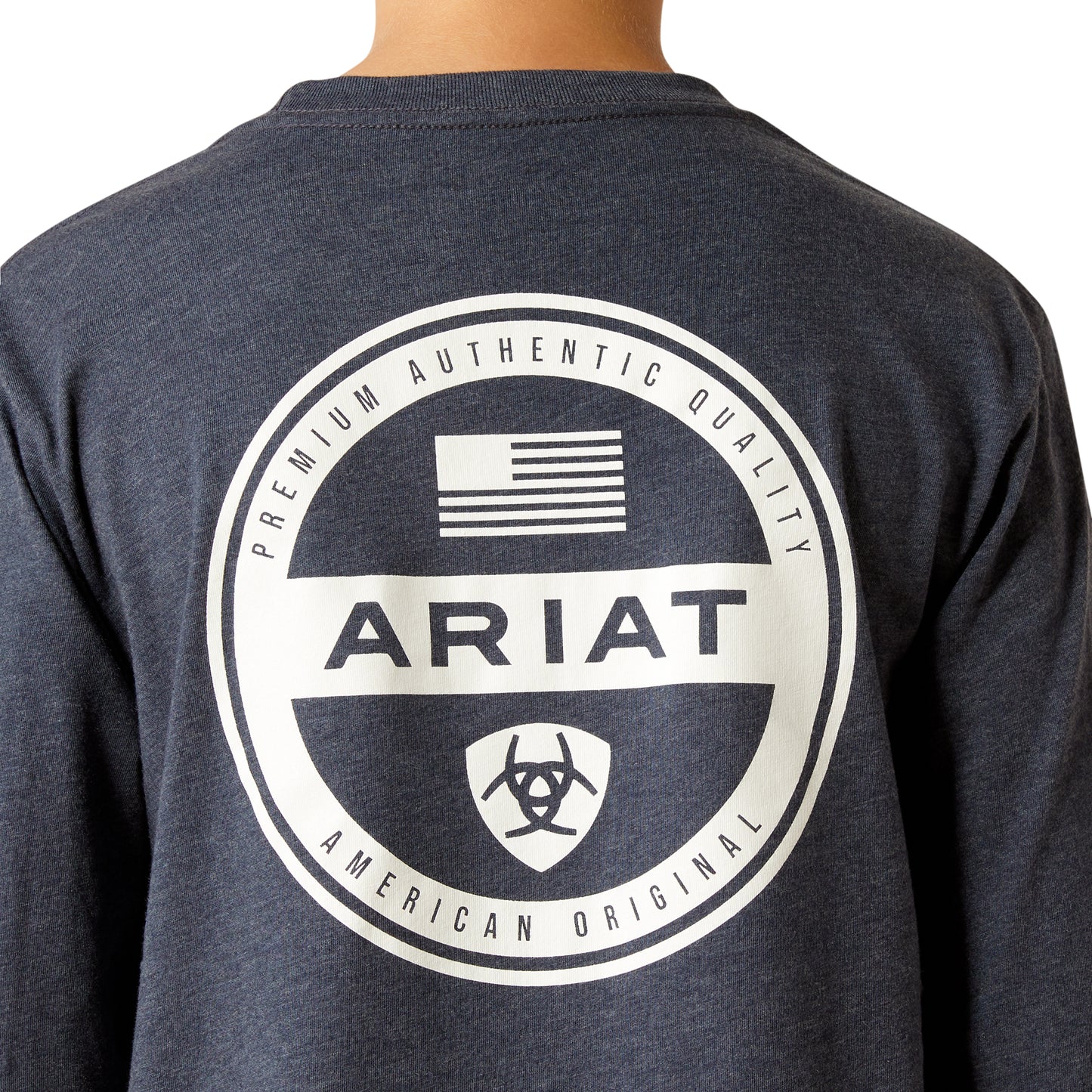 Ariat Youth Boy's American Original Circle Navy Heather T-Shirt 10052582