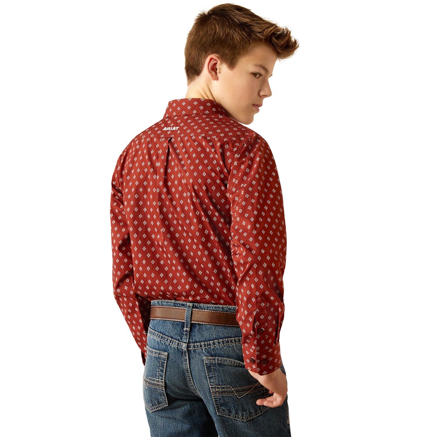 Ariat Youth Boy's Pax Classic Fit Burgundy Shirt 10054071