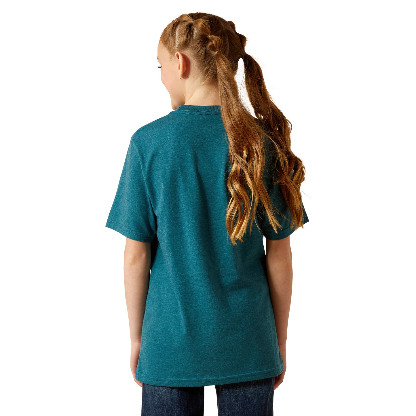 Ariat Youth Girl's Bison Ranch Deep Sea Heather T-Shirt 10052513