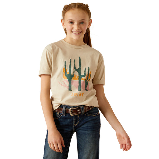 Ariat Youth Girl's Saguro Modern Natural Tan T-Shirt 10052564