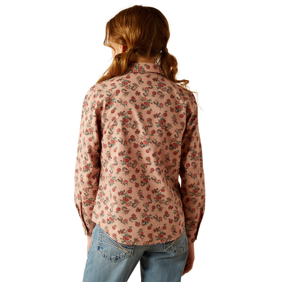 Ariat Youth Girl's Flowers n' Horseshoes Print Snap Down Shirt 10053889