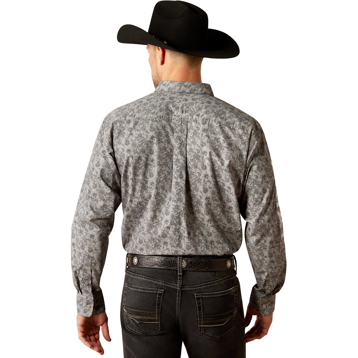 Ariat Men's Team Kendall Light Grey Clasic Fit Long Sleeve Shirt 10051987