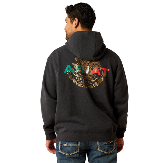 Ariat Men's Mexico Flag Black Heather Hoodie 10051998