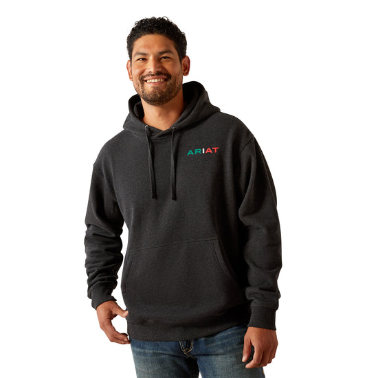 Ariat Men's Mexico Flag Black Heather Hoodie 10051998