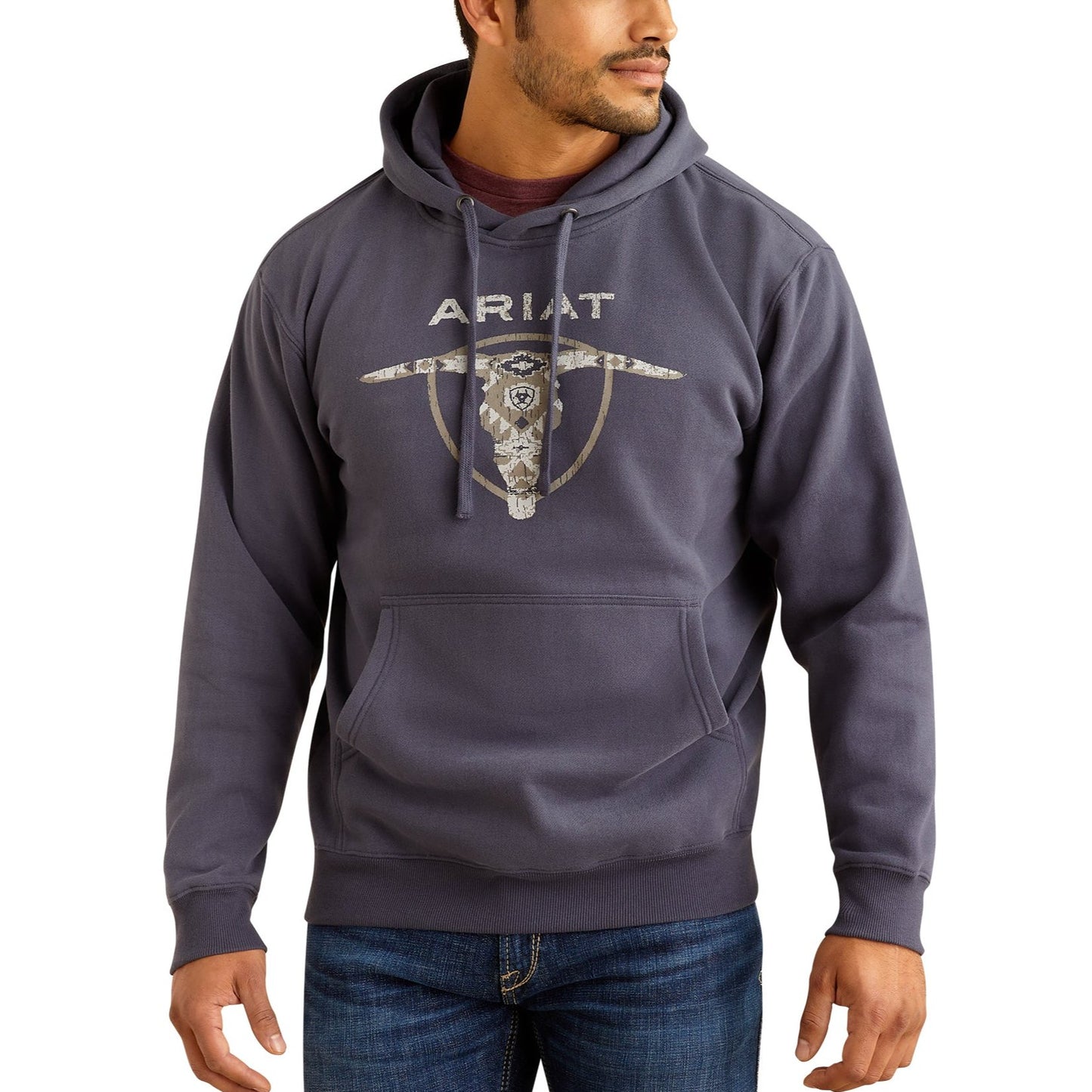 Ariat Men's Southwestern Longhorn Odyssey Grey Hoodie 10052004