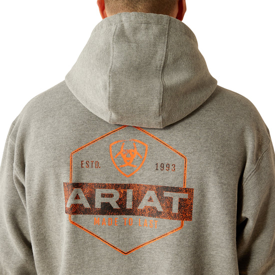 Ariat Men's Bold Hex Grey Heather Hoodie 10052005