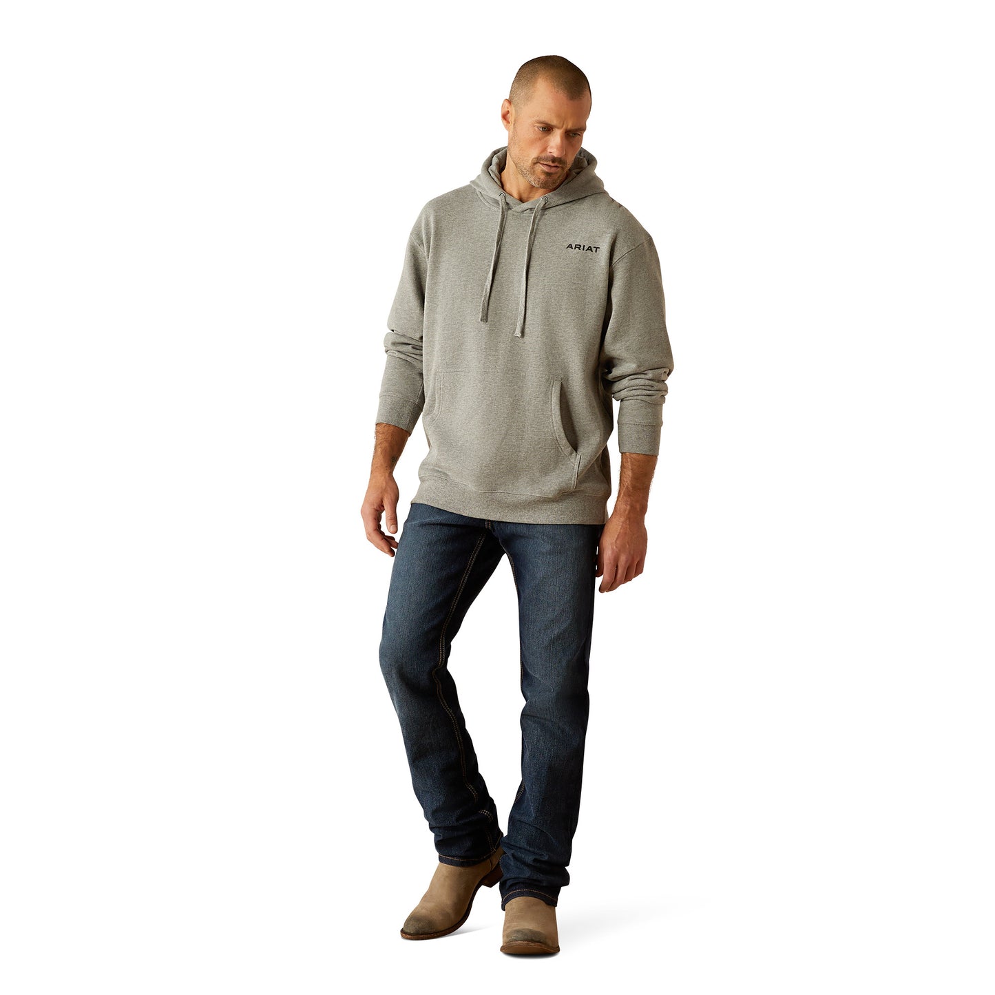 Ariat Men's Bold Hex Grey Heather Hoodie 10052005