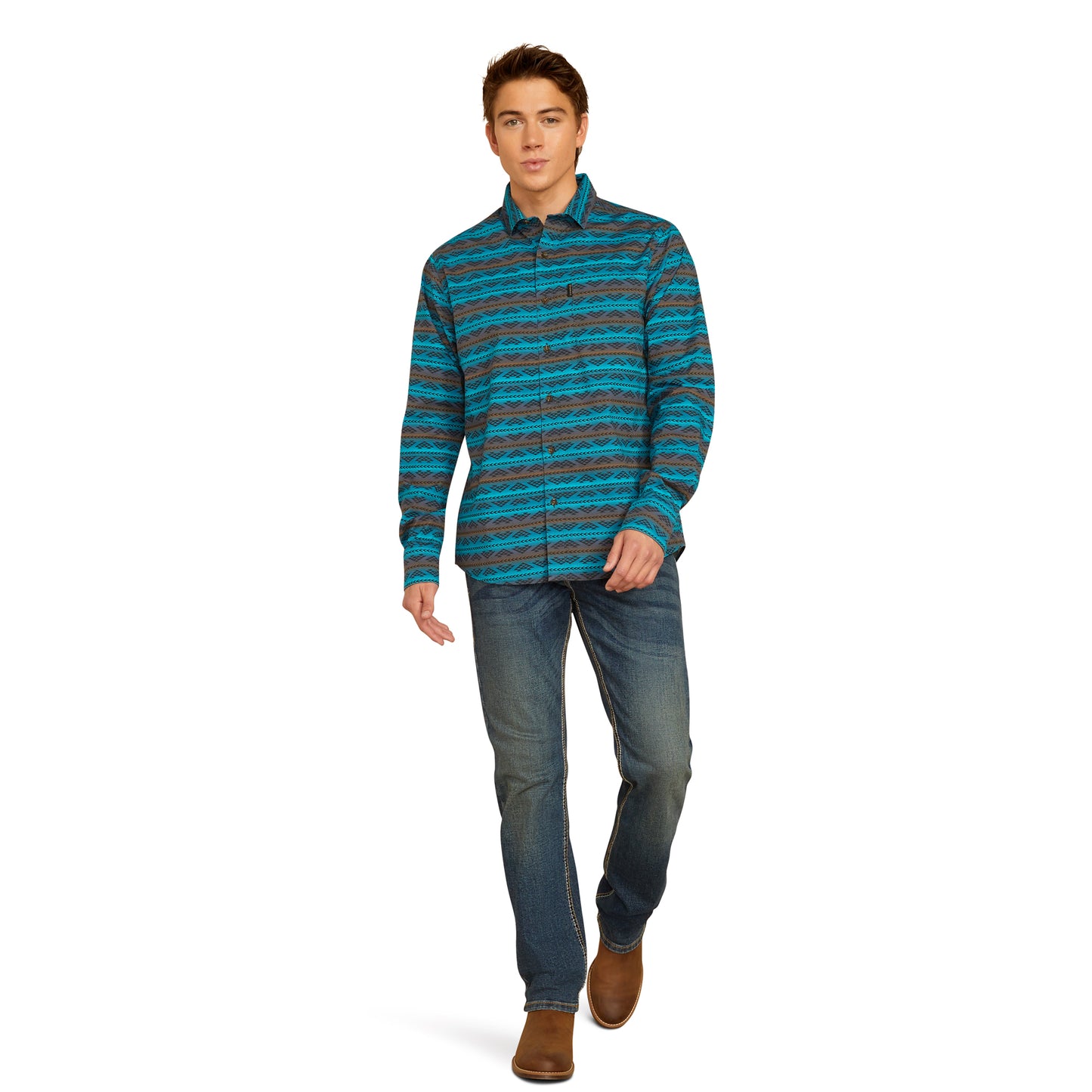 Ariat Men's Madison Modern Fit Turquoise Shirt 10052306