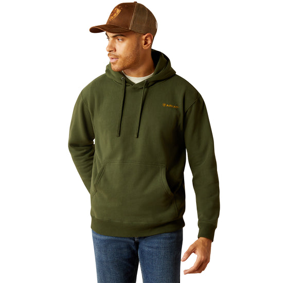 Ariat Men's Barbwire Skull Dark Green Hoodie 10052461