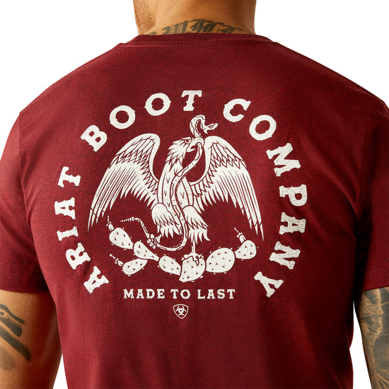 Ariat Men's Eagle & Snake Graphic Crimson Black Heather T-Shirt 10052510