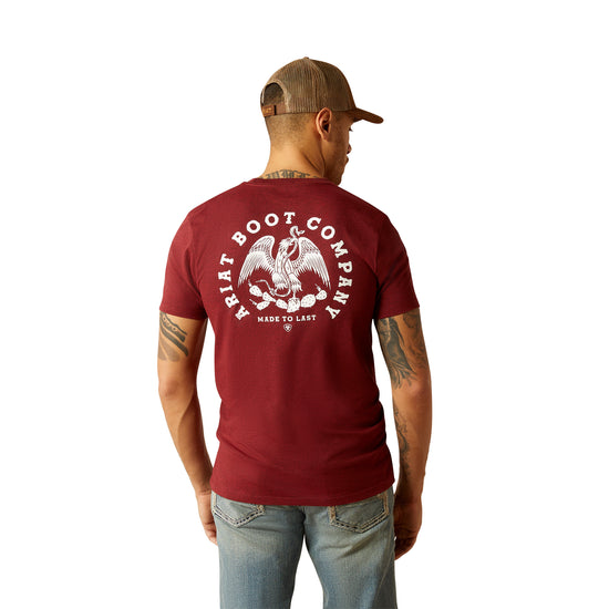 Ariat Men's Eagle & Snake Graphic Crimson Black Heather T-Shirt 10052510