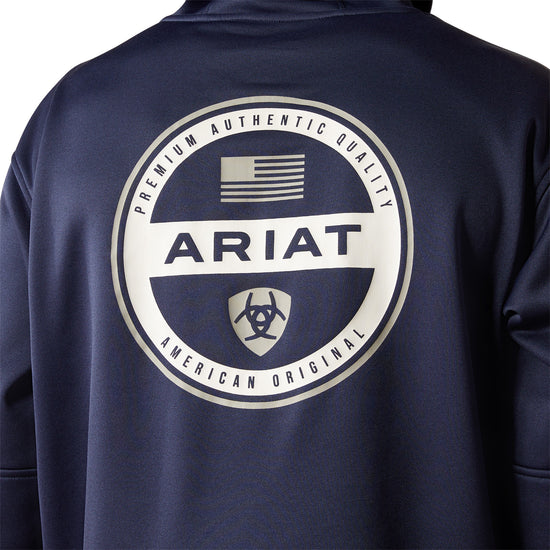 Ariat Men's Tek Fleece 2.0 American Circle Navy Heather Hoodie 10052518