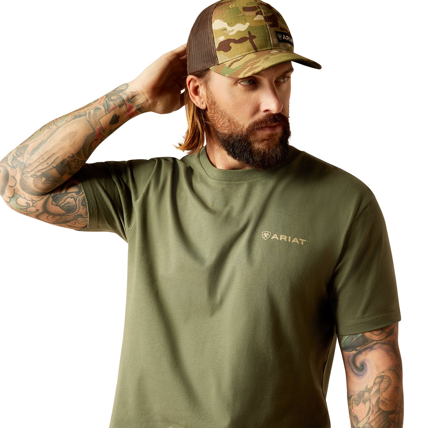 Ariat Men's Duck Surplus Green Short Sleeve T-Shirt 10052574