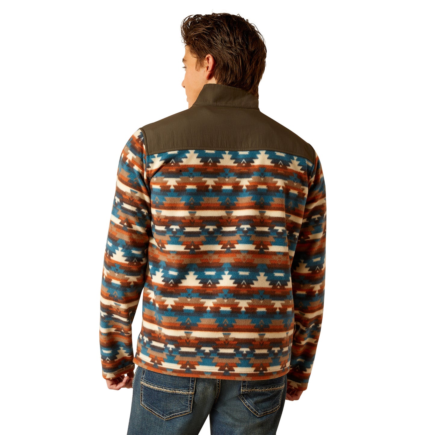 Ariat Men's Basis 2.0 Turquoise Serape Print 1/4 Zip Jacket 10052731