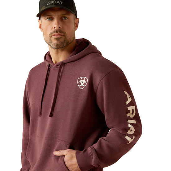 Ariat Men's Malbec Heather /Soft White Logo Hoodie 10052768