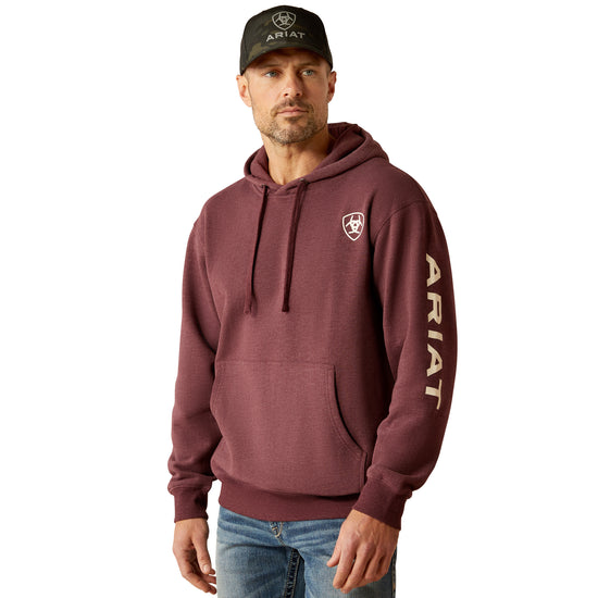 Ariat Men's Malbec Heather /Soft White Logo Hoodie 10052768