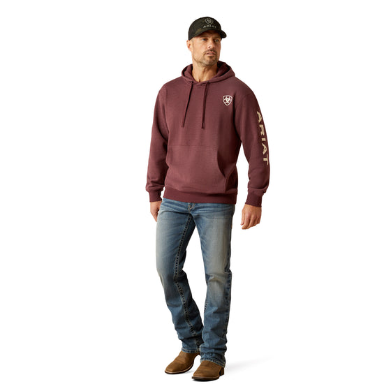 Ariat Men's Malbec Heather /Soft White Logo Hoodie 10052768