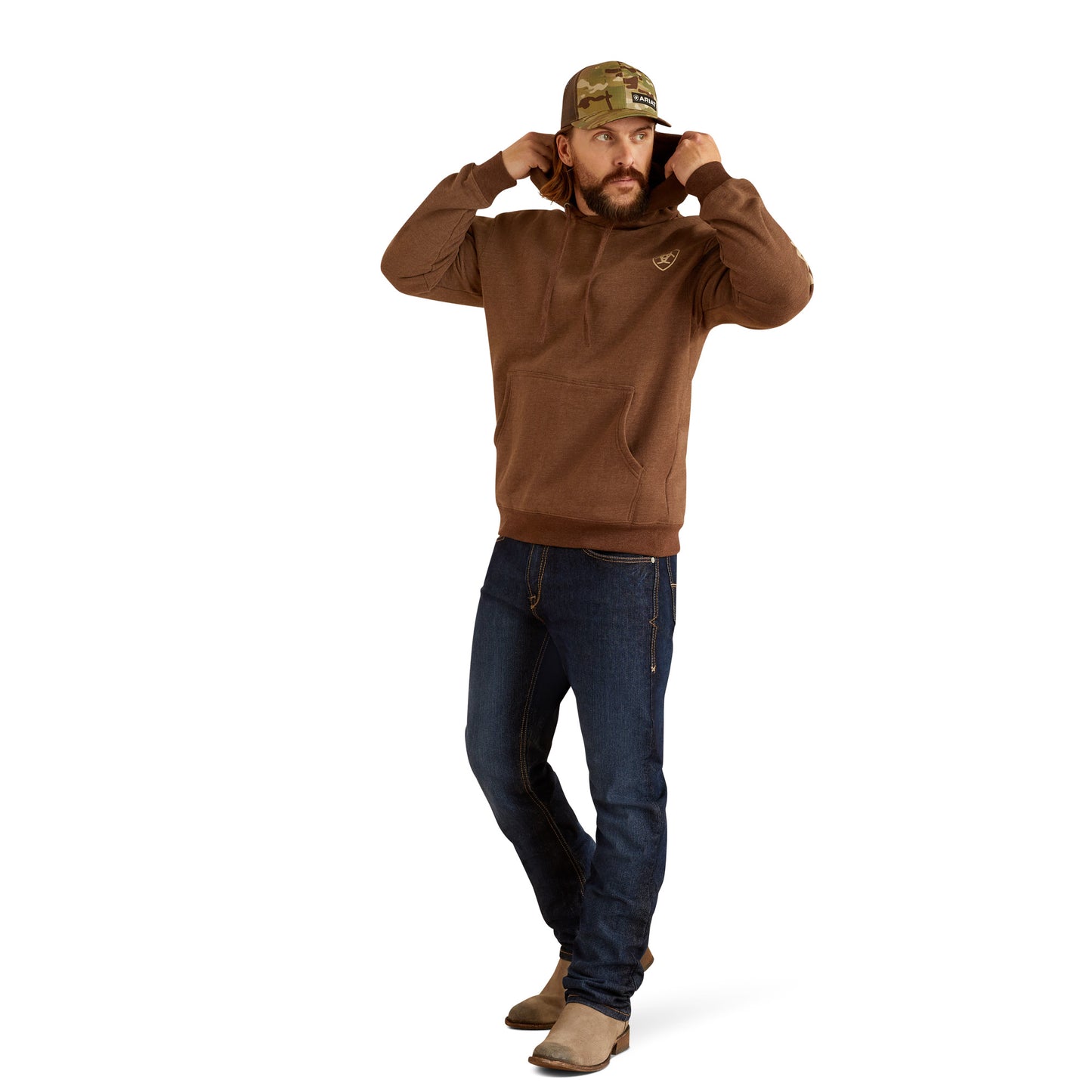 Ariat Mens Chestnut Tan Logo Hoodie 10052769