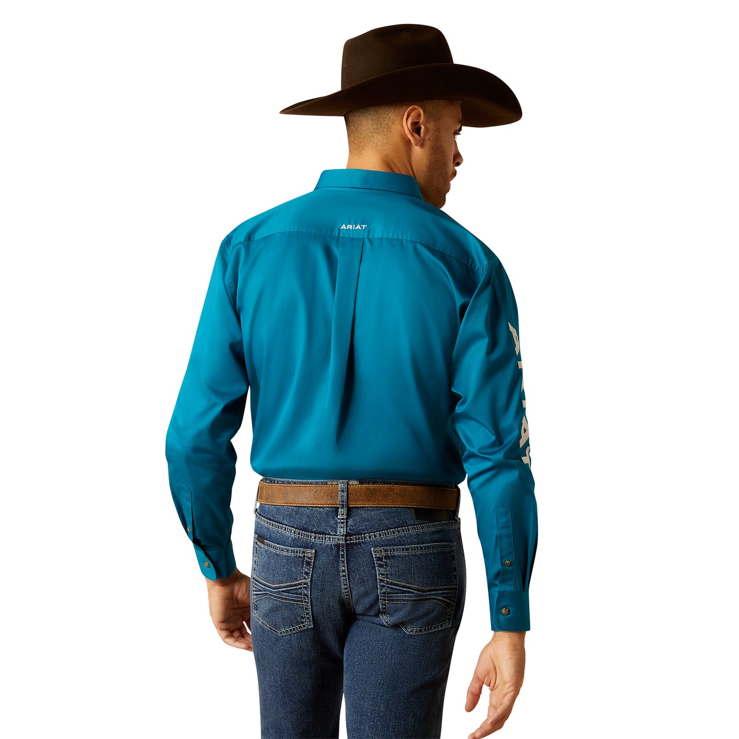 Ariat Men's Team Logo Twill Dark Teal Classic Fit Shirt 10052825