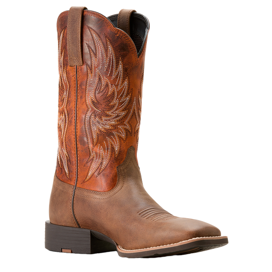 Ariat Men's Sport Rider Vintage Oak & Rustic Orange Cowboy Boot 10053565