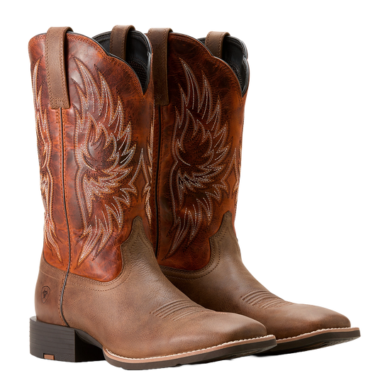 Ariat Men's Sport Rider Vintage Oak & Rustic Orange Cowboy Boot 10053565