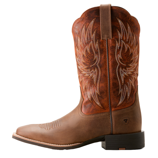 Ariat Men's Sport Rider Vintage Oak & Rustic Orange Cowboy Boot 10053565