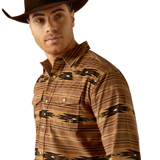 Ariat Men's Hobart Retro Fit Pine Bark Snap Shirt 10053874