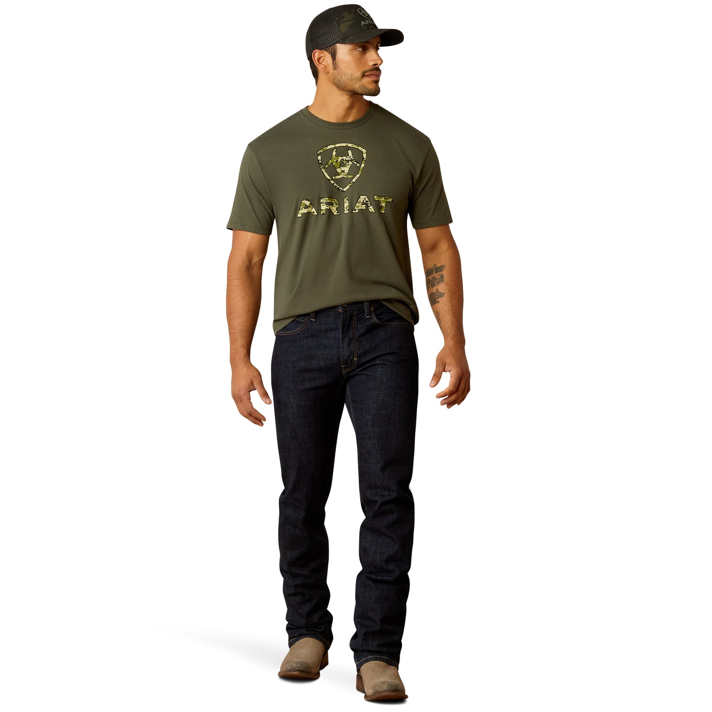 Ariat Men's Liberty USA Digi Camo Dark Olive Green T-Shirt 10054177