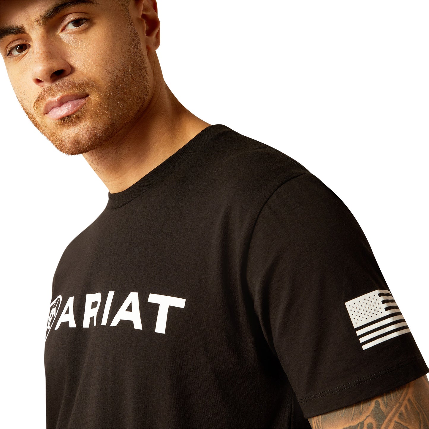 Ariat Men's Shield Flag Black T-Shirt 10054197