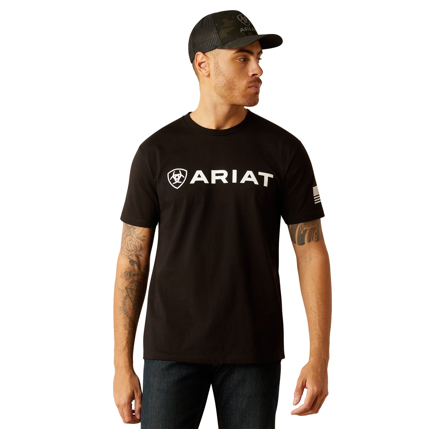 Ariat Men's Shield Flag Black T-Shirt 10054197