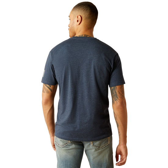 Ariat Men's Shield Flag Navy Heather T-Shirt 10054198