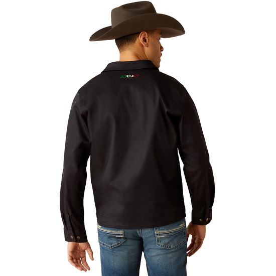 Ariat Men's Mexico Black Logo Canvas Full Zip Jacket 10054236