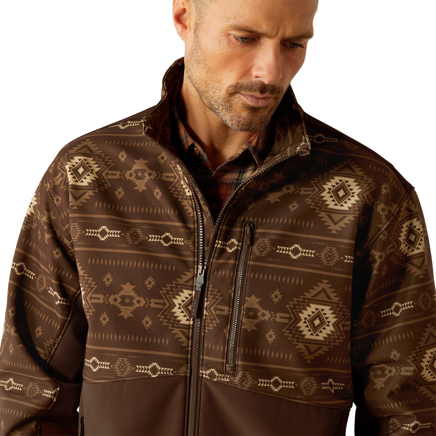 Ariat Men's Logan Banyan Bark Southwest Print Softshell Jacket 10055416