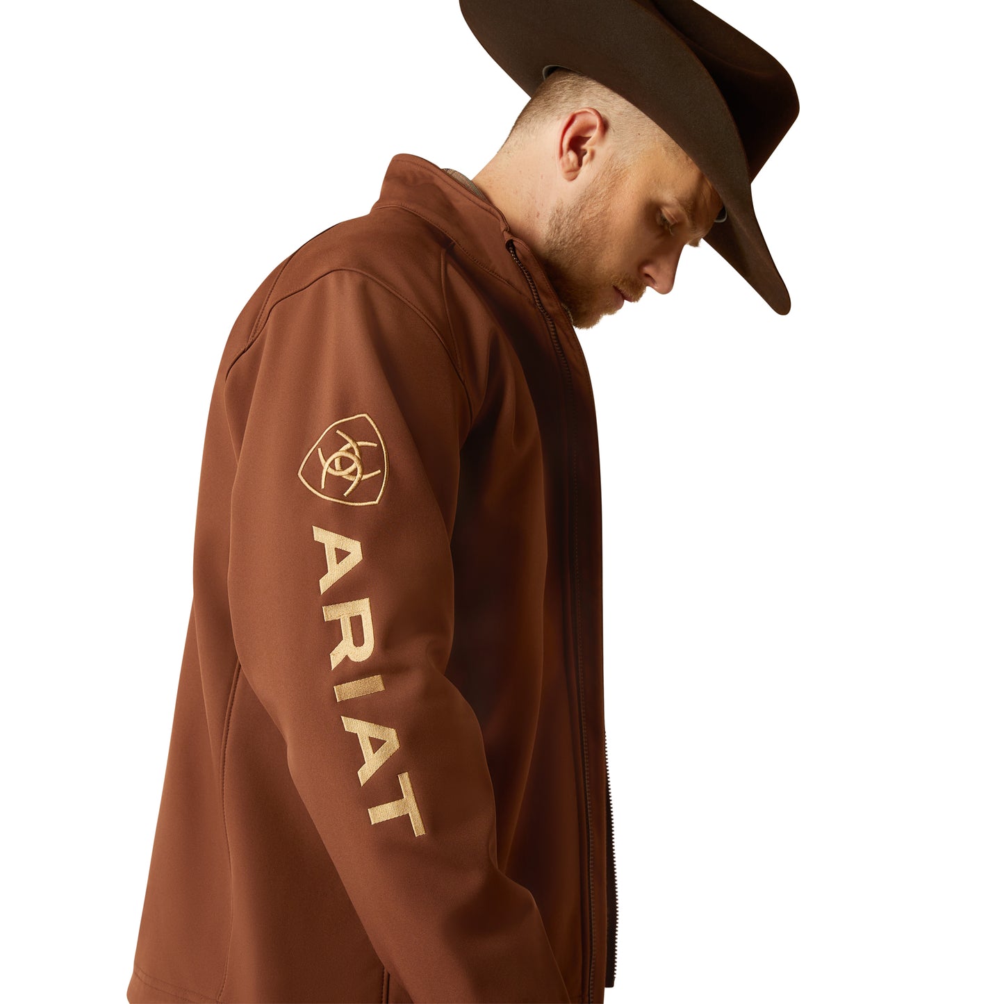 Ariat Men's Logo 2.0 Brown Potting Soil Softshell Jacket 10058156