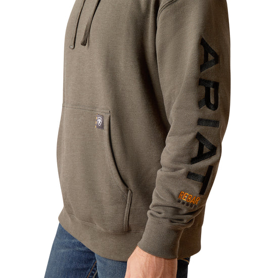 Ariat Men's Rebar Graphic Logo Beluga Heather Grey Hoodie 10051976