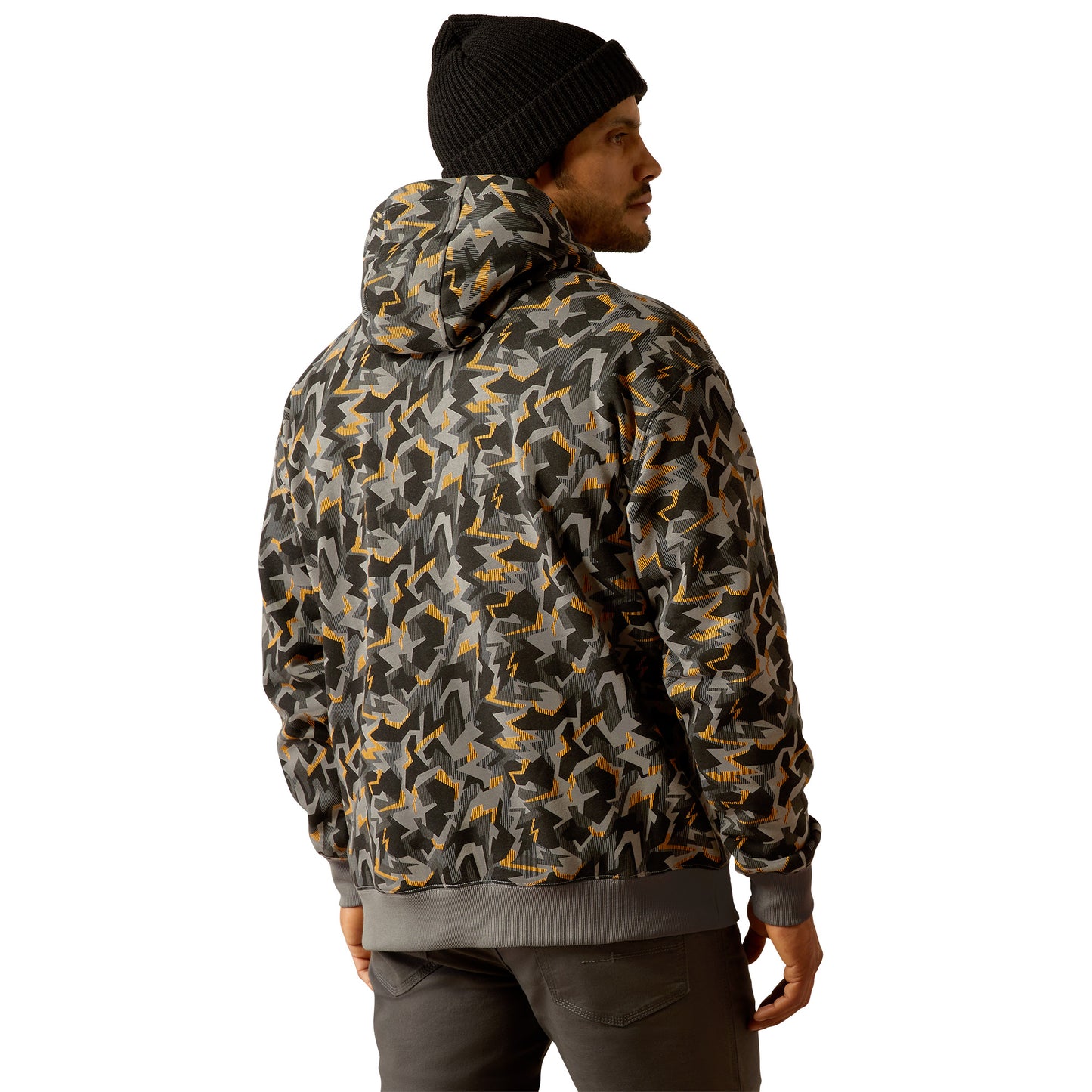 Ariat Men's Rebar Workman Charcoal Grey Camo Shard Hoodie 10052016