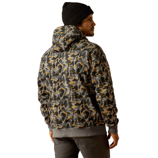 Ariat Men's Rebar Workman Charcoal Grey Camo Shard Hoodie 10052016