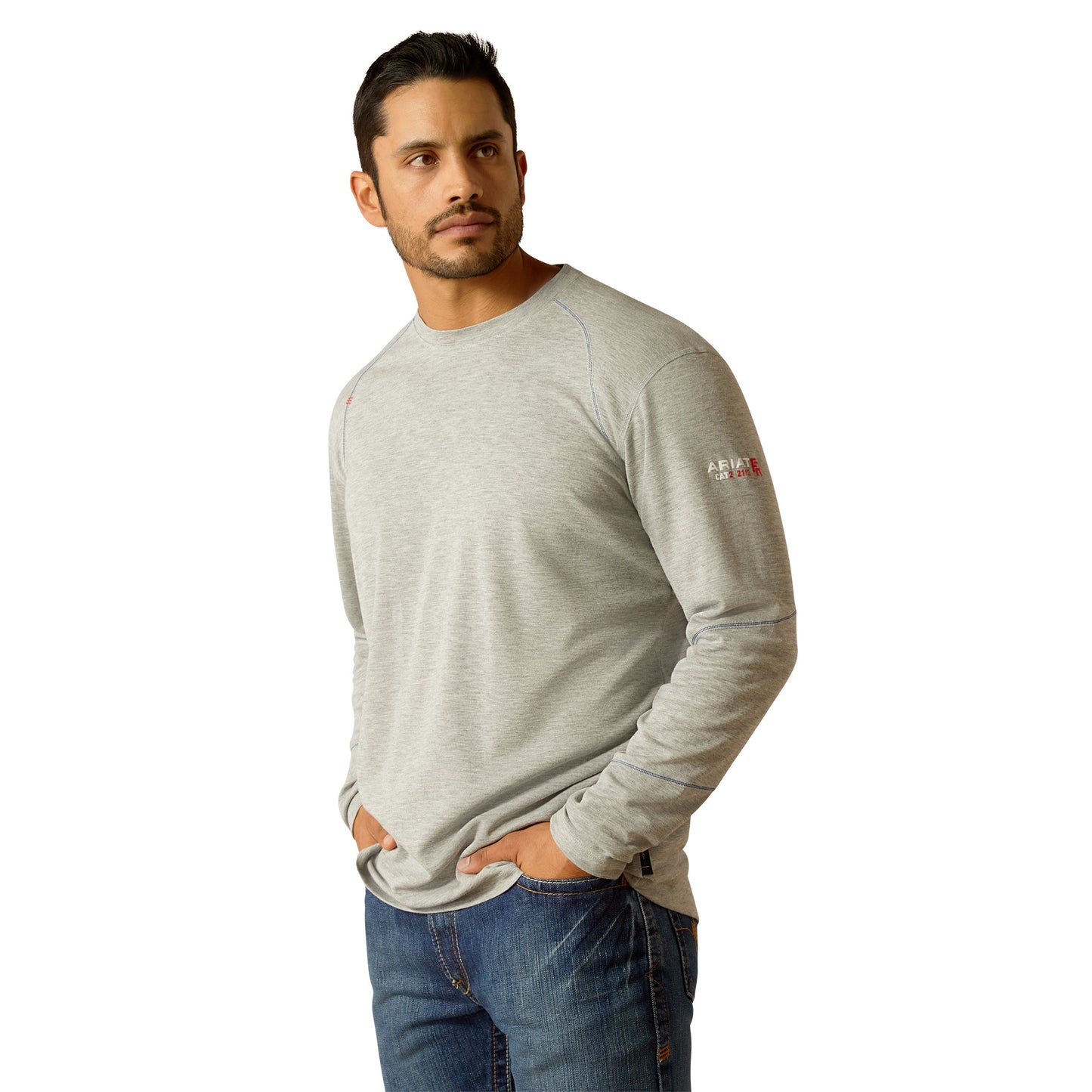 Ariat Men's FR Primo Heather Grey Baselayer Shirt 10052065