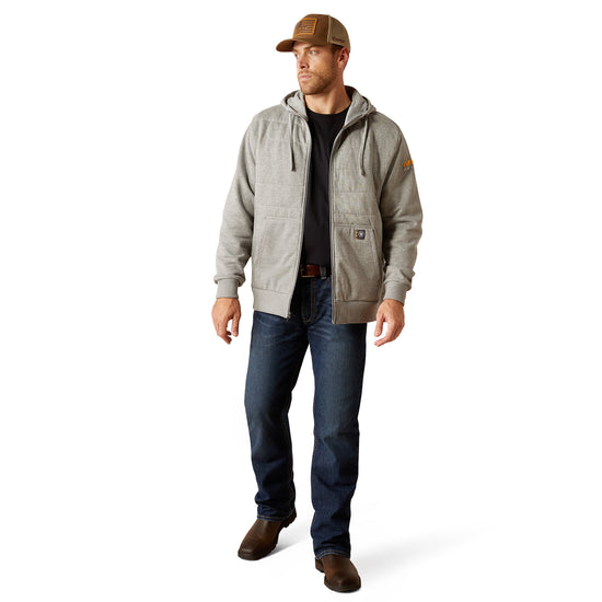 Ariat Men's Rebar All-Weather Grey Insulated Full Zip Hoodie 10052079