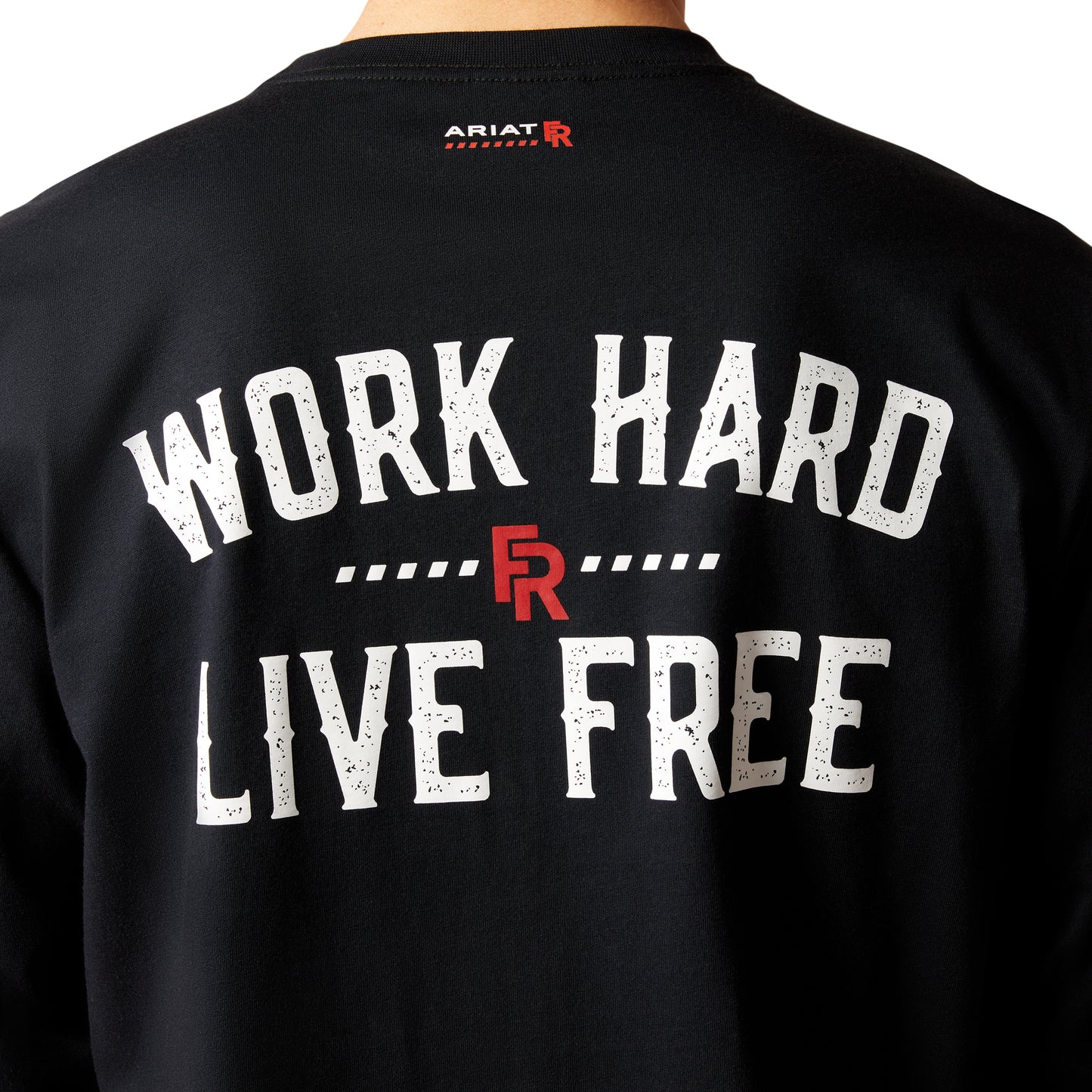 Ariat Men's FR Work Hard Live Free Black Work T-Shirt 10052093