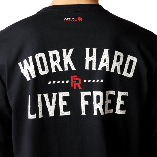 Ariat Men's FR Work Hard Live Free Black Work T-Shirt 10052093