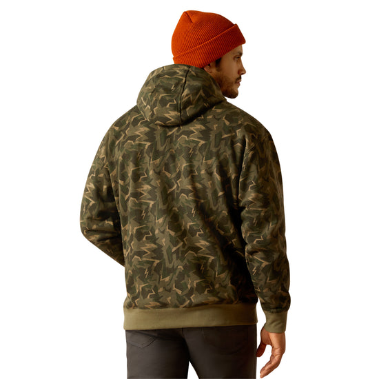 Ariat Men's Rebar Workman Shard Deep Lichen Camo Hoodie 10052502