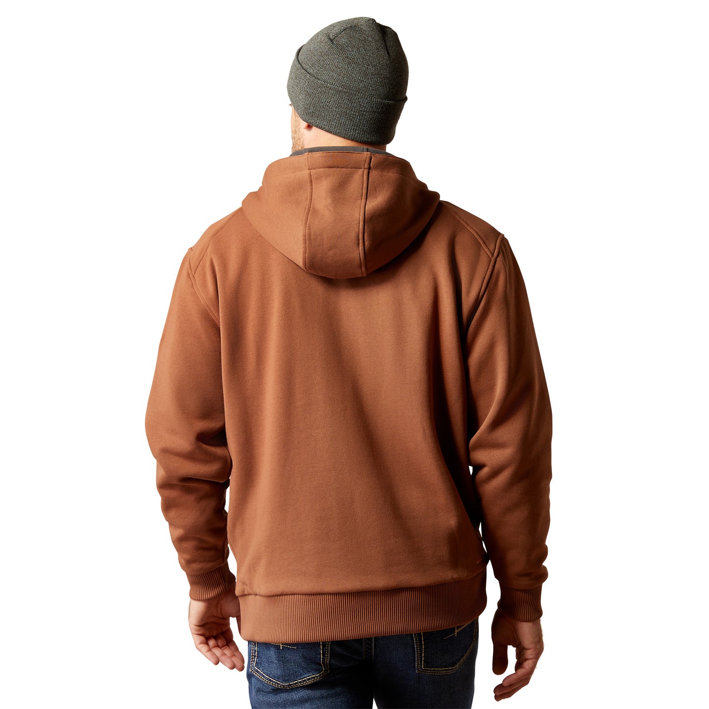 Ariat Men's Rebar All Weather Aztec Brown Full Zip Hoodie 10052862