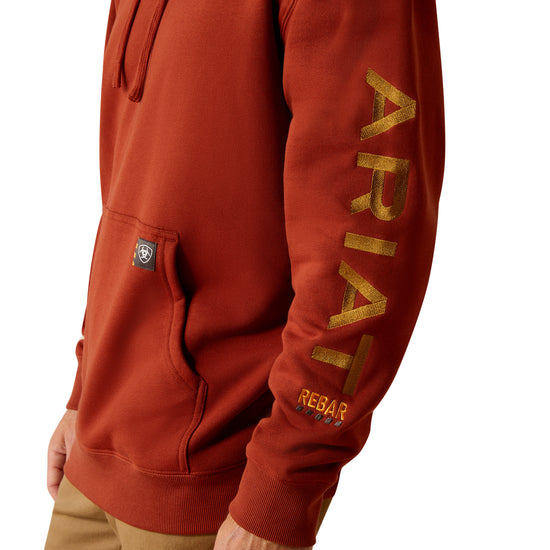 Ariat Men's Rebar Graphic Burnt Henna Orange Work Hoodie 10052865