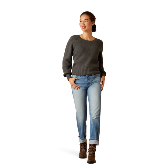 Ariat Ladies Malvern Knitted Charcoal Grey Sweater 10052106