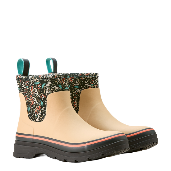 Ariat Ladies Kelmarsh Tan Butterfly Shortie Rubber Boot 10053688