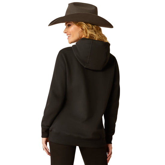 Ariat Ladies Steer Stitch Embroidered Black Hoodie 10051999