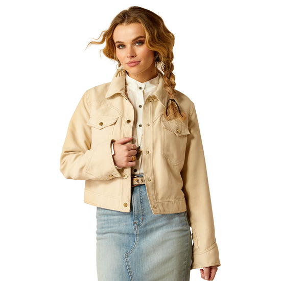 Ariat Ladies Rodeo Oyster Grey Cropped Jacket 10052045