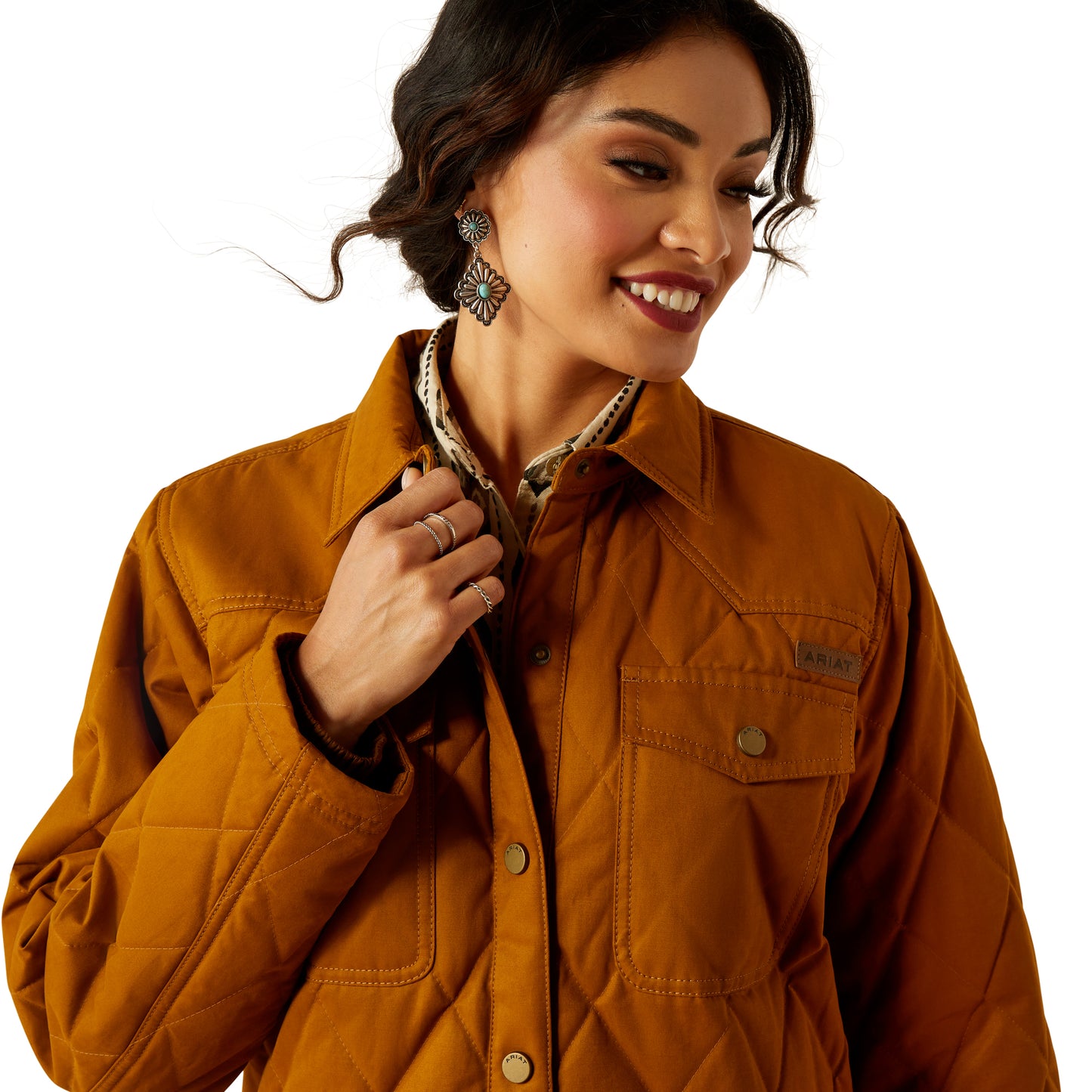 Ariat Ladies Grizzly Quilted Chestnut Horse Barn Jacket 10052400