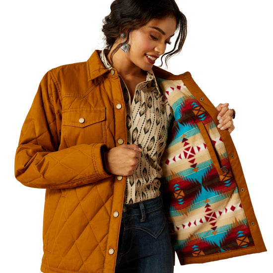 Ariat Ladies Grizzly Quilted Chestnut Horse Barn Jacket 10052400